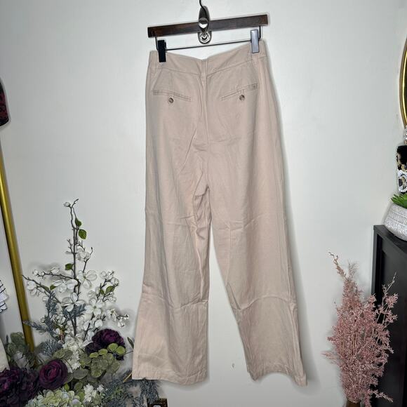MADEWELL The Harlow Wide Leg Pant Drapey Twill Seed Khaki Beige Sz 4 {KK25} - Picture 3 of 5